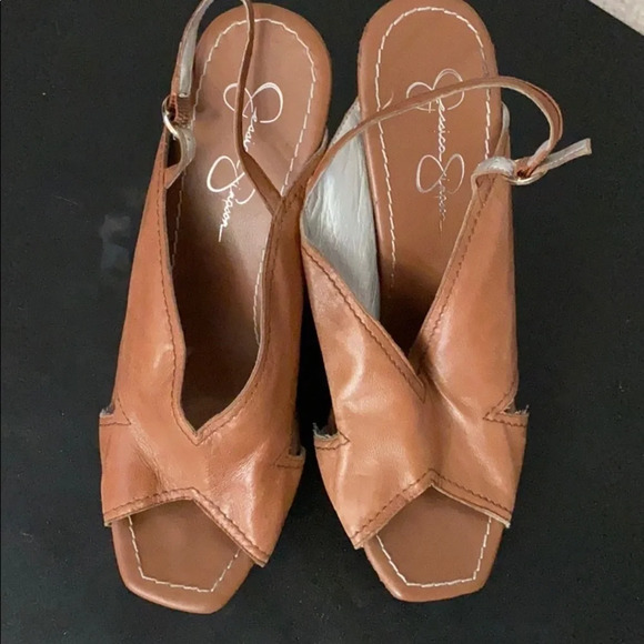 Jessica Simpson tan summer wedge sandal 9 - Picture 2 of 11